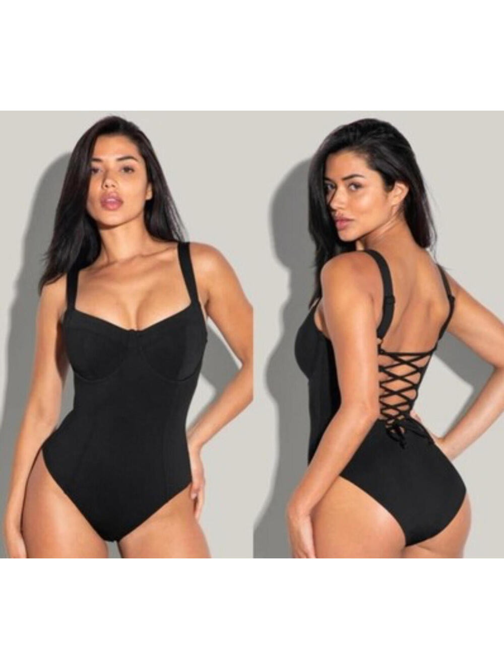TA3 Lifty Black Underwire One Piece Swimsuit Size Large Reg/Long J/K Cup NWT - Picture 2 of 10